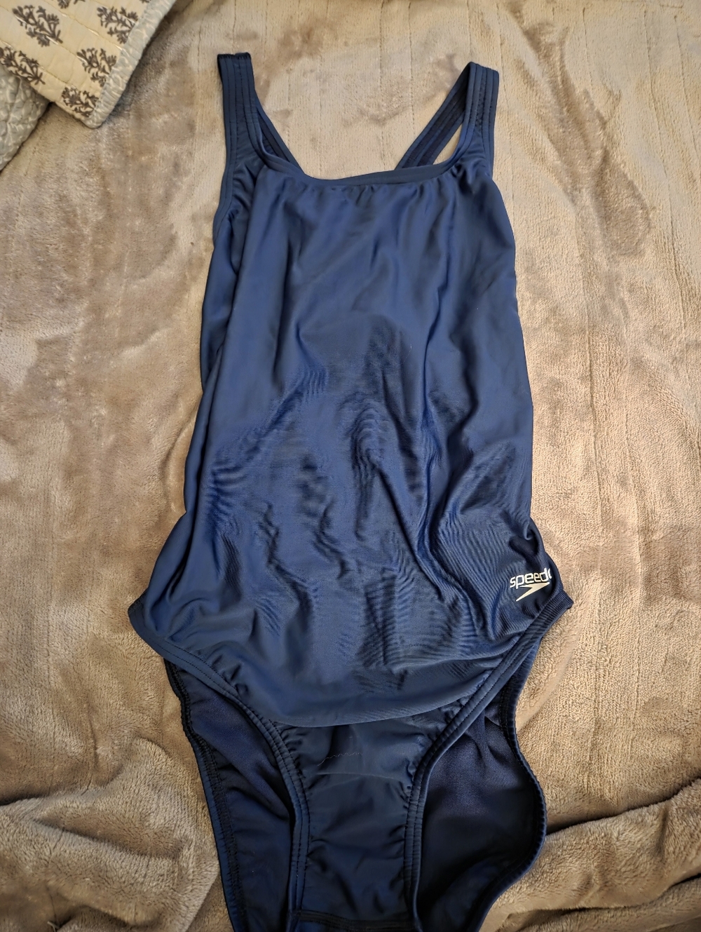 Speedo Navy Blue Tank One-Piece Swimsuit